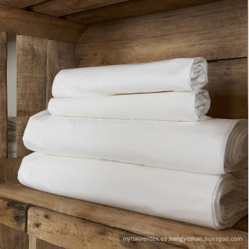 Hotel hospital tela de sábanas de algodón blanco